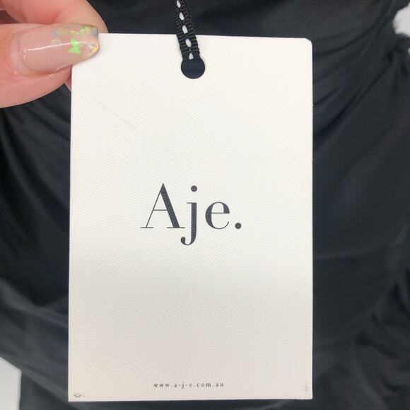 AJE Women's Daybreak Strapless Mini Dress Black Size 10 Sweetheart Neck NWT - Picture 11 of 14